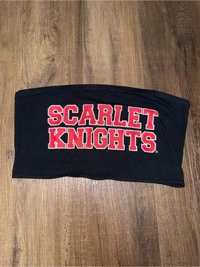 Rutgers Scarlet Knights Black Tube Top Strapless Bandeau NWT Size XL